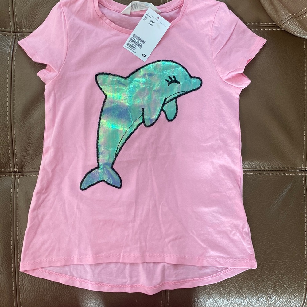 H&M pink t-shirt 6-8 years